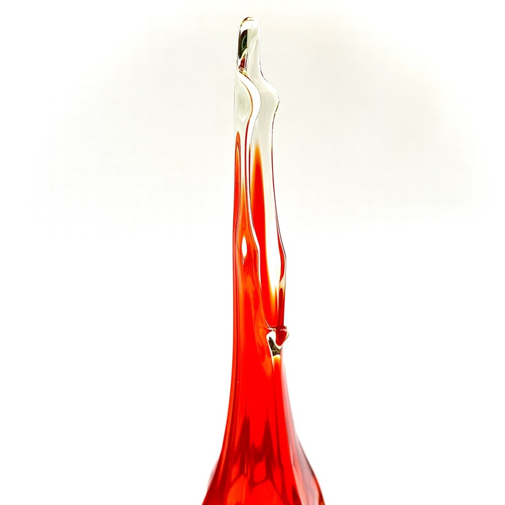 Museum Sculptural MCM Amberina Swung Glass Vase Attributed LE Smith - Picture 3 of 8